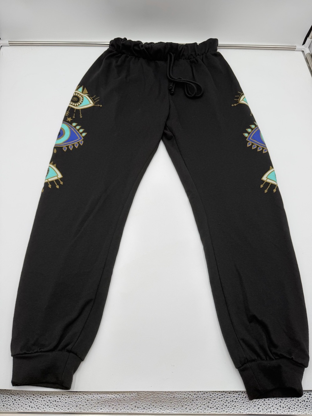 Blue Buttercup Evil Eye Jogger Sweatpants Black Made USA Size Small